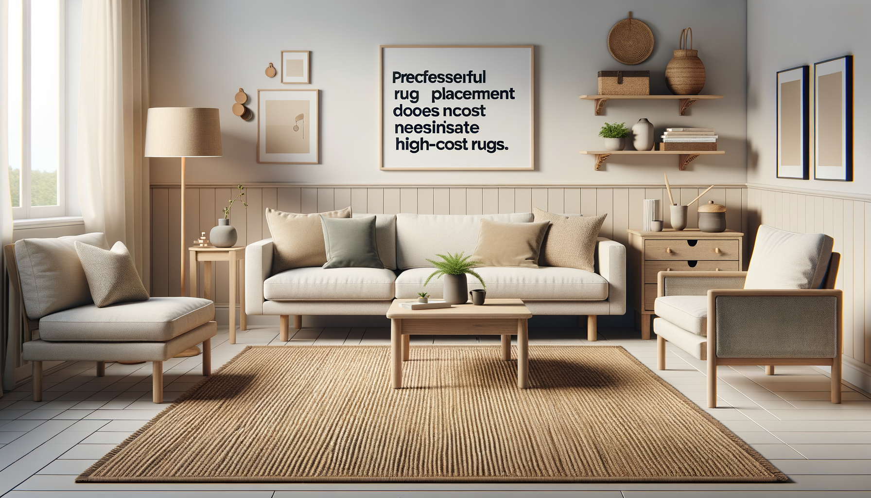 Matta på budget – prisvärd jutematta med snygg mattplacering i vardagsrum