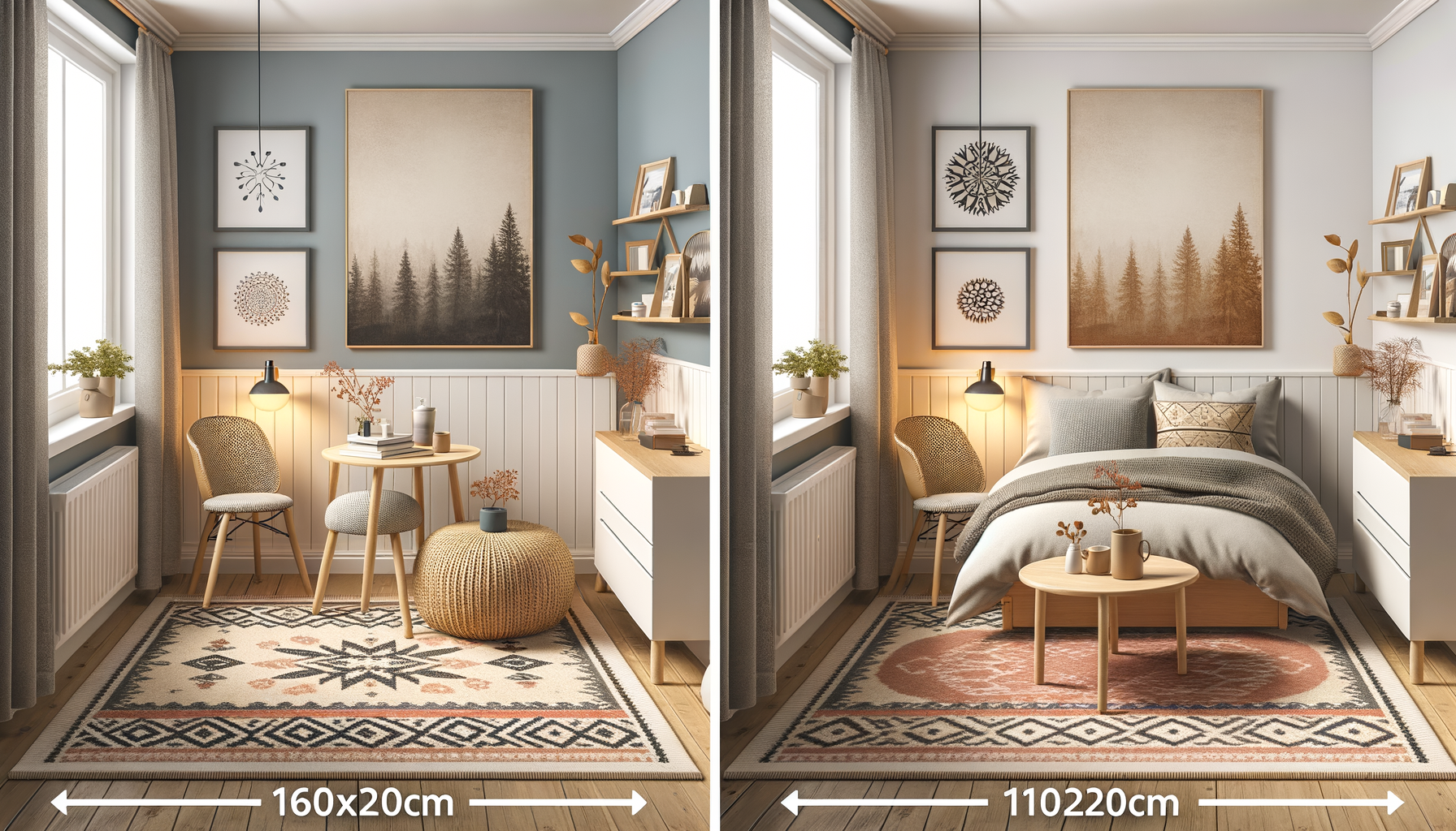 Matta 120x170 cm placering – liten matta för sängkant eller hallområde